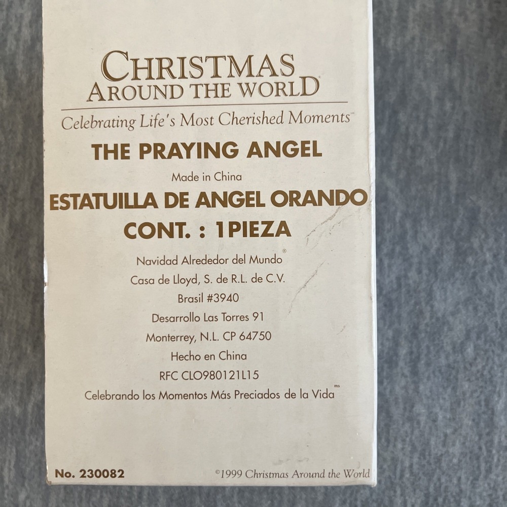 Christmas Around the World The Praying Angel w/Lamb on Wood Base New Vintage 99 - Picture 11 of 14